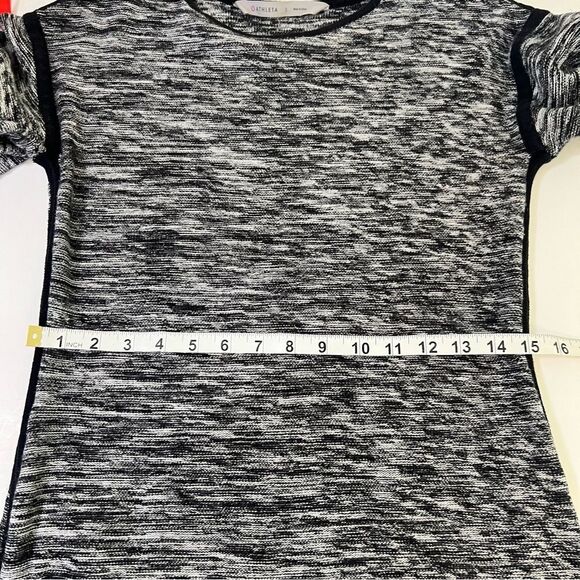 Athleta Retreat Marled Knit Sweater Dress Black Gray Size Small Cozy Couture - Picture 11 of 12